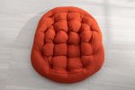 Outdoor Rattan Rocking Chair,Padded Cushion Rocker Recliner Chair Outdoor for Front Porch, Living Room, Patio, Garden, Orange