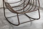 Outdoor Rattan Rocking Chair,Padded Cushion Rocker Recliner Chair Outdoor for Front Porch, Living Room, Patio, Garden, Orange