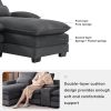 [VIDEO provided][New]123*55" Modern U-shaped Sofa with Console,Cupholders and USB Ports,6-seat Upholstered Symmetrical Indoor Furniture,Sleeper Couch