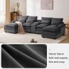 [VIDEO provided][New]123*55" Modern U-shaped Sofa with Console,Cupholders and USB Ports,6-seat Upholstered Symmetrical Indoor Furniture,Sleeper Couch