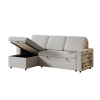 85.8" Pull Out Sleeper Sofa L-Shaped Couch Convertible Sofa Bed with Storage Chaise And Storage Racks,With USB Port And T-pyce Port