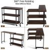 360¬∞ Free Rotating Sofa Side Table with Storage Shelves and Casters
