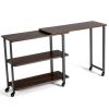 360¬∞ Free Rotating Sofa Side Table with Storage Shelves and Casters